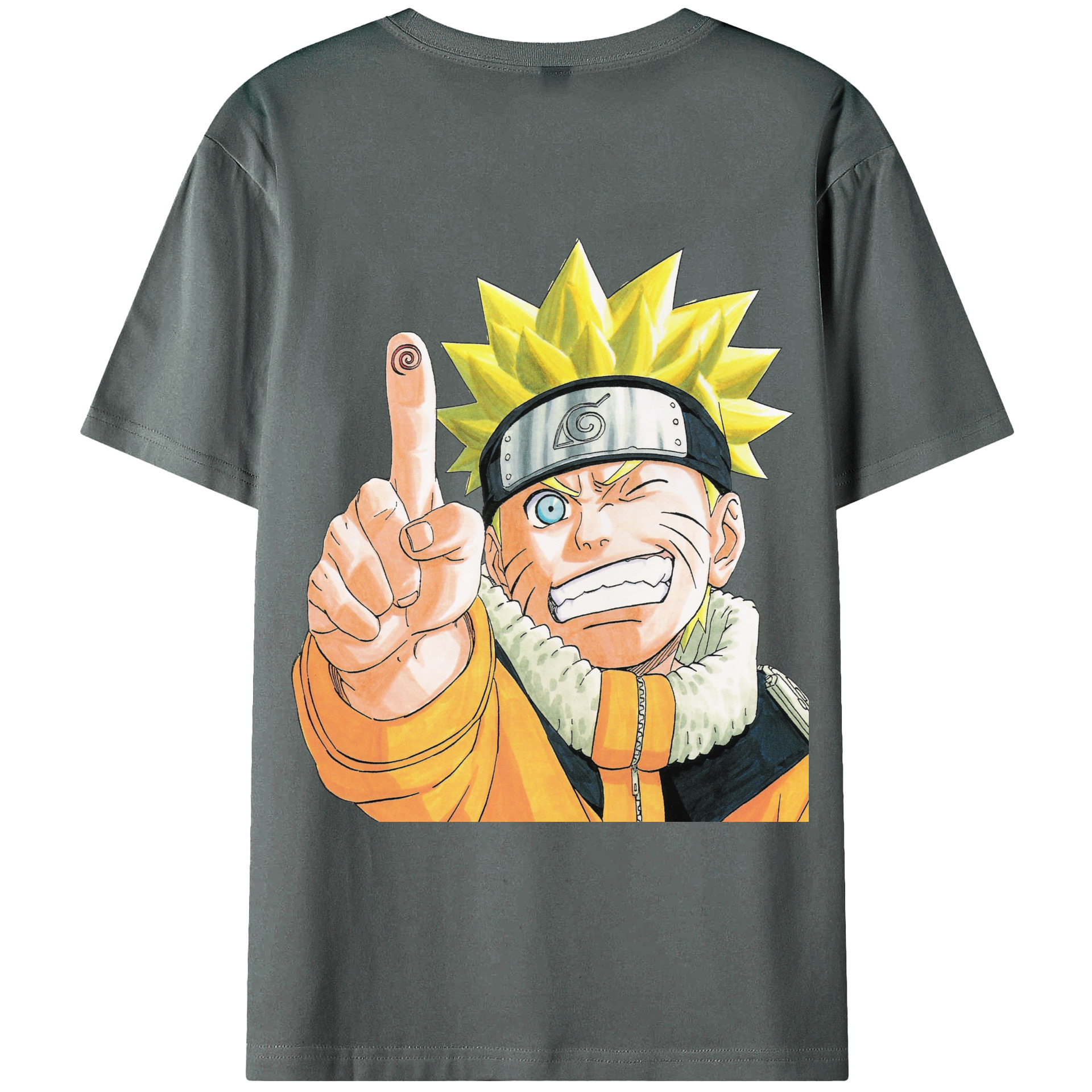 （画像用） NARUTO -ナルト- うずまき ナルト Uzumaki Naruto 綿100％ メンズ半袖Tシャツ（バックプリント） 通気性